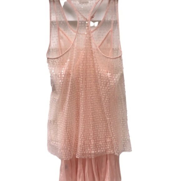 NWT Free People Intimately XS, Sheer Sequined, Slip Dress, Razorback Pink/Peach - Picture 9 of 10